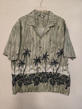 MEN'S SIZE XXL BLUE HAWAII BUTTON FRONT SHIRT